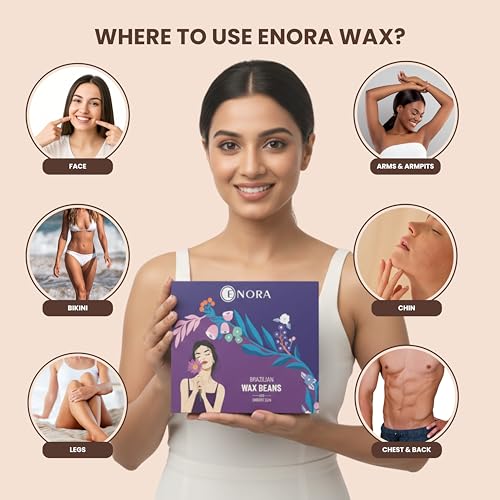 Image of ENORA Brazilian Face Wax for Women | India's 1st Liposoluble Stripless Wax | With Spatula | Natural Ingredients | For Upper Lips, Chin, Cheeks & Hairline (250 g, WHITE CHOCOLATE)