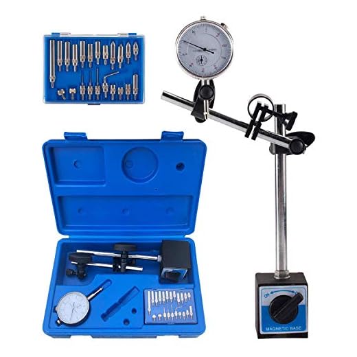 Dial Indicator with Magnetic Base Holder Fine Adjustable Long Arm 0-10mm Tester Gage Gauge 0.01mm