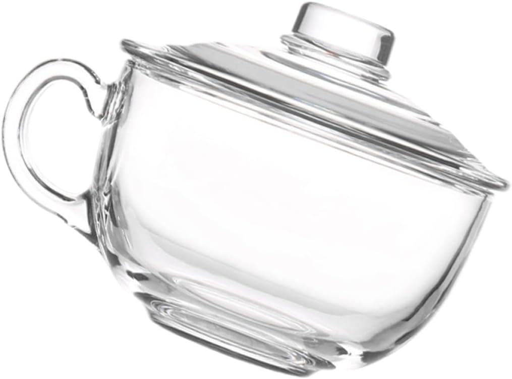 Glass Bowl Lid and Handle Versatile Food Container for Salad Cereal and Noodles One Design for Easy Cleaning and Storage