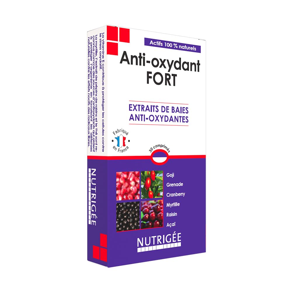 NUTRIGÉE - Anti-Oxydant Fort - Protection Cellulaire - Lutte Contre Les Anti Radicaux Libres, Protège Les Cellules & L'Organisme - 30 Comprimés - Programme de 30 Jours - Fabriqué en France