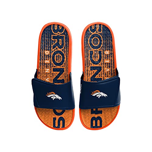 FOCO Denver Broncos NFL Mens Gradient Wordmark Gel Slide - L2