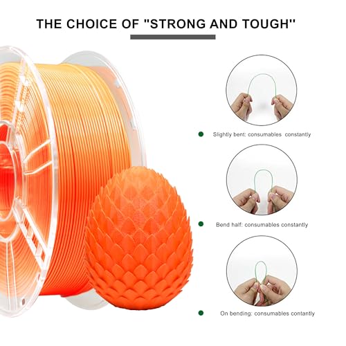 Image of iBOSS PETG 3D Printer Filament 1.75 mm Orange 1KG (2.2lbs) Spool 3D Printing Filament, Dimensional Accuracy + /- 0.02 mm, Neatly Wound 3D Filament Fit Most FDM 3D Printers (PETG Orange)