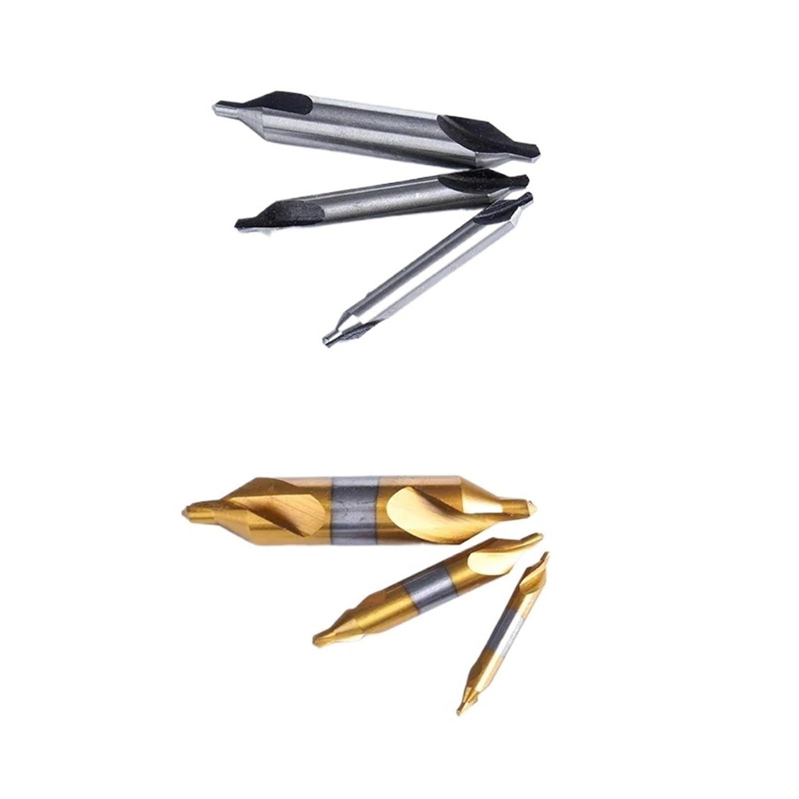 Juego de brocas de centrado 10 Uds 1 Juego de brocas centrales HSS taladros combinados avellanadores de 60 grados ángulo Metal HSS-TIN(HSS TiN Coated,A3 (8MM)_10 PCS)