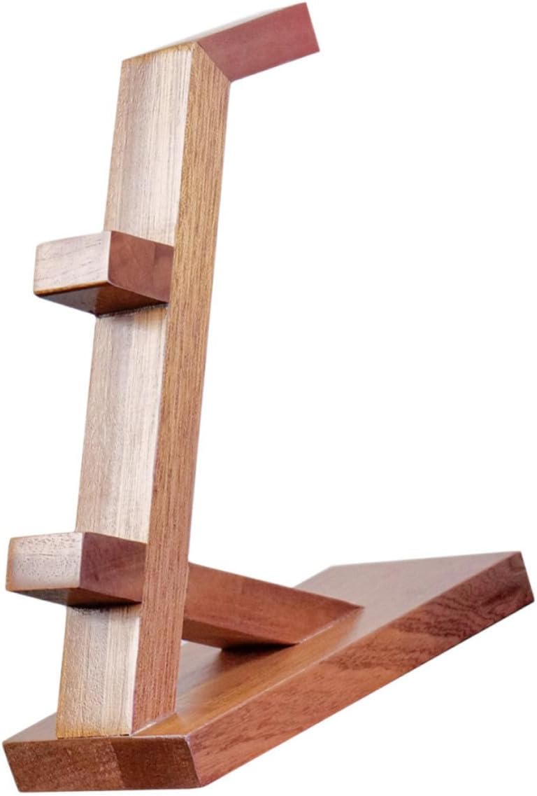 Wooden Game Controller and Headset Stand Organizer with Stylish Simple Structure Design, Portable Storage Rack for Gaming Entertainment Area, Protecting and Displaying Controllers