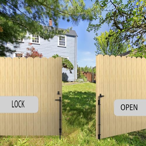 Image of Sdstone 36 Inch Heavy Duty Cane Bolt Gate Drop Rod,Gate Ground Latch Hardware for Wooden Fences,Metal Gates Doors Stopper for Gate Ground (Black Finish,1 Pack)
