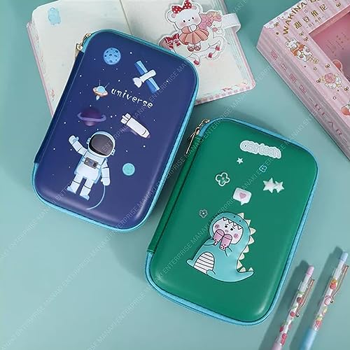 Image of Cartoon Theme 3D EVA Pencil Case, Multipurpose Zipper Pouch for Kids, Pen Bag for School, Stationery Storage Box (Dinosaur Big Pouch)