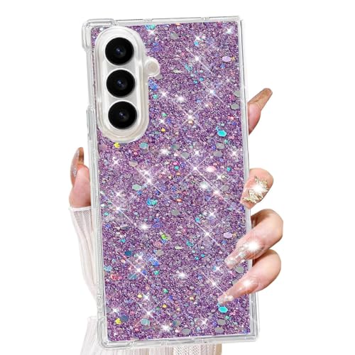 Changjia Samsung Galaxy Z Fold 8 5G �O���b�^�[�P�[�X�A���킢�� �K�[���[ �L���L�� �N���X�^�� �V���C�j�[ �X�p���R�[�� �X�^�[ �\�t�g TPU �V���R�� �ϏՌ� ���� �K�[���Y �X���� �ی�P�[�X Galaxy Z F