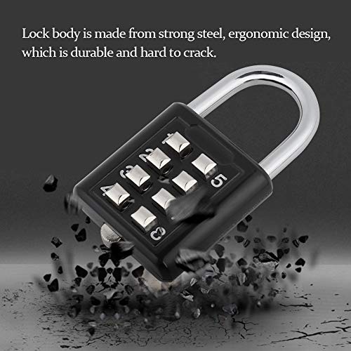 Image of Digital Password Padlock Lock, Zinc Alloy Keyless Coded Lock Luggage for Door Window Cabinet Padlocks & Hasps Suitcase Backpack