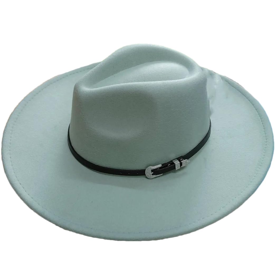 Donne Uomini Inverno Feltro Fedora Cappello Vintage Cintura Oro Accessorio Panama Jazz Big Brimmed Cappelli
