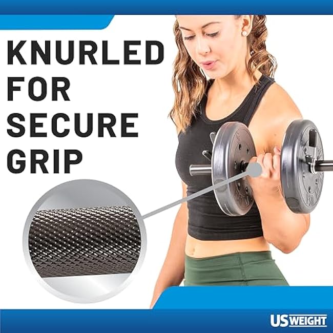 US Weight Adjustable 42LB Dumbbell Set with Spring Clips, 14 Knurled Bars ¨C Made in USA, Essential Home Gym Equipment for Strength Training