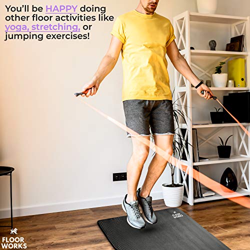 Treadmill Mat for Hardwood Floors Tile and Carpet Protection - Large Rubber PVC Free Pad is Sound Absorbing - Noise Reduction When Running in a Home Gym
