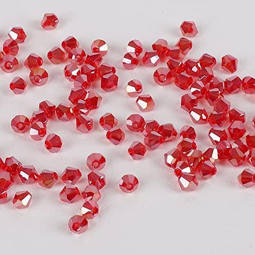 4MM 50/100Pcs Faceted Crystal Glass Beads Loose Spacer Beads for Necklace Bracelet DIY Jewelry Findings - (Color: Random Mix Color/Item Diameter: 4mm 1Article(50Pcs))