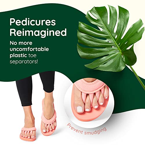 Pedicure Sandals with Built In Toe Separators for Women - Comfortable Spa Style Flip Flops for Home, Salon, Yoga & Gym Use - Ideal for Nail Drying & Foot Wellness (Coral-L)4