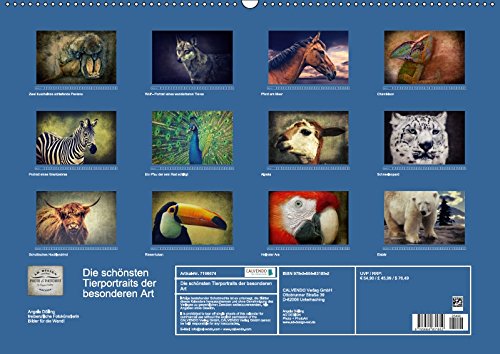 Die schönsten Tierportraits der besonderen Art (Wandkalender 2017 DIN A2 quer): Ausdruckstarke Portraits aus unserer wunderbaren vielfältigen Tierwelt ... Angela und DESIGN Photo + PhotoArt, AD