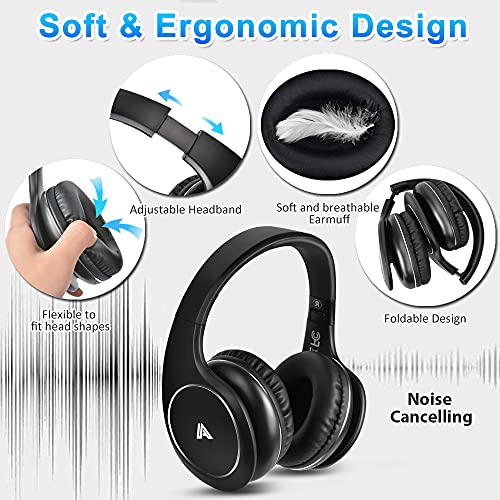 Wireless Headphones For Tv Watching, Folding Over Ear Headphones With 2.4Ghz Rf Transmitter Support Optical Rca Aux, No Audio Delay, 100Ft Wireless Range (Blackness) #TOP1