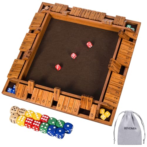 Shut The Box Juego de Mesa con Dados y Tablero de Madera miniatura 1