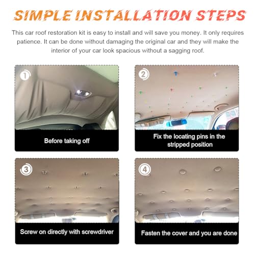 image for Yourkar 60 PCS Car Roof Headliner Repair Kit, Auto Roof Snap Rivets Re