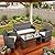 JAMFLY 4 Piece Patio Furniture Set, Outdoor Furniture Set Patio Wicker Conversation Set with Cushions and Tempered Glass Tabletop for Lawn Backyard Pool Garden