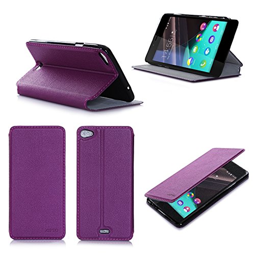 Porpora Custodia Pelle Ultra Slim per Wiko Highway...