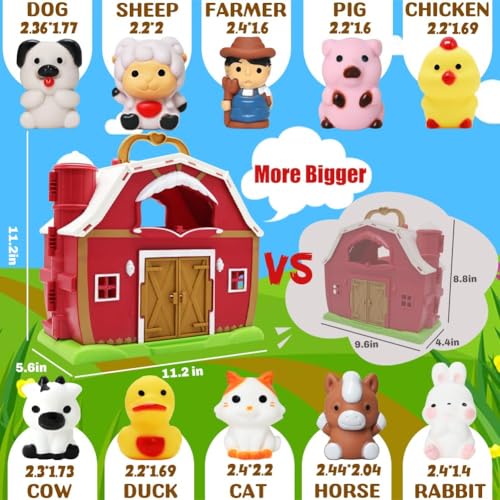 Big Red Barn Farm Animal Toys for 1 2 3 4 5 Years Old Toddlers, Baby Kids Educational Preschool Playset, Learning Montessori Toys, Christmas Birthday Easter Gifts for Boys Girls Age 12-18 Months - Thumbnail 2