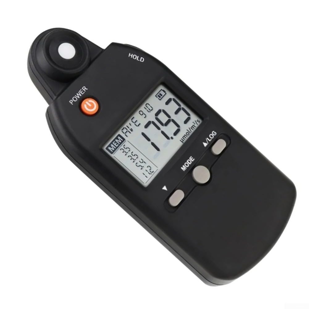 Tragbares PAR-Messgerät 0-5000 μmol Pflanzenlicht Digital Luxmeter mit PPFD-Anzeige für Growbox Lichtmessgerät für Indoor Pflanzen und Aquarium Helligkeitsmesser 0-5000 μmol präzise Messung