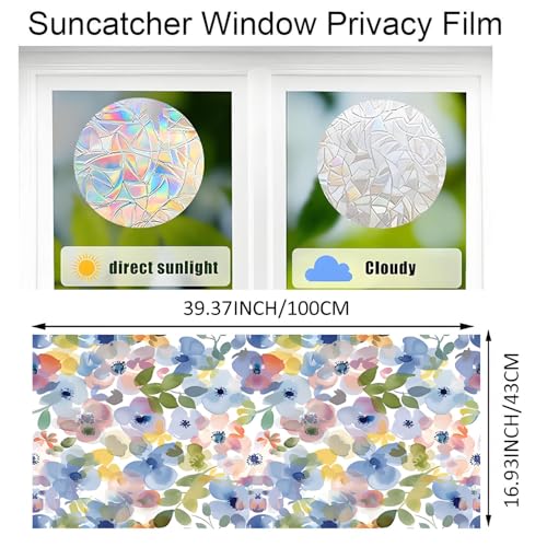 Película para ventana privacidad baño 16.93"x39.37" miniatura 3
