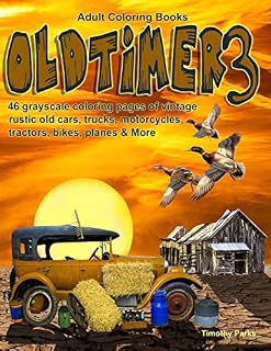 Adult Coloring Books Oldtimer 3: 46 grayscale Coloring Pages of oldtimer classic cars