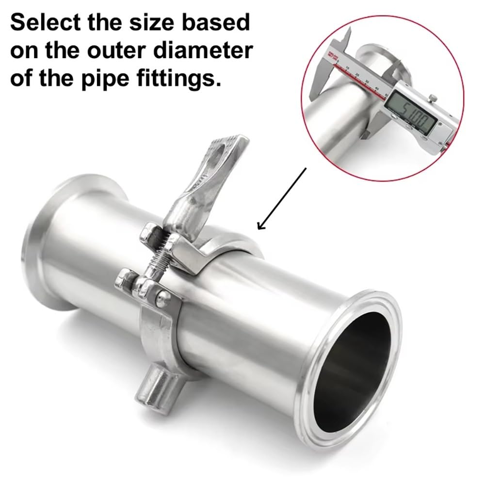 1 Support De Tuyau Sanitaire En Acier Inoxydable 304, Collier De Serrage Fixe, Diamètre Extérieur 12,7-127 Mm(102mm)