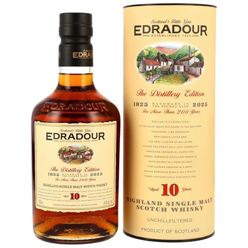 Edradour 10 Jahre Highland Single Malt Whisky – 200th Anniversary I 100% Oloroso-Sherryfässer I...