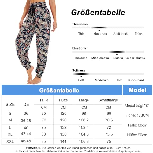 HAPYWER Haremshose Damen Lang für Sport Workout-Yogahose Jogginghose Sommerhose Leicht Weiche Lockere Bequem mit Groß Taschen-S-XXL – Bild 6