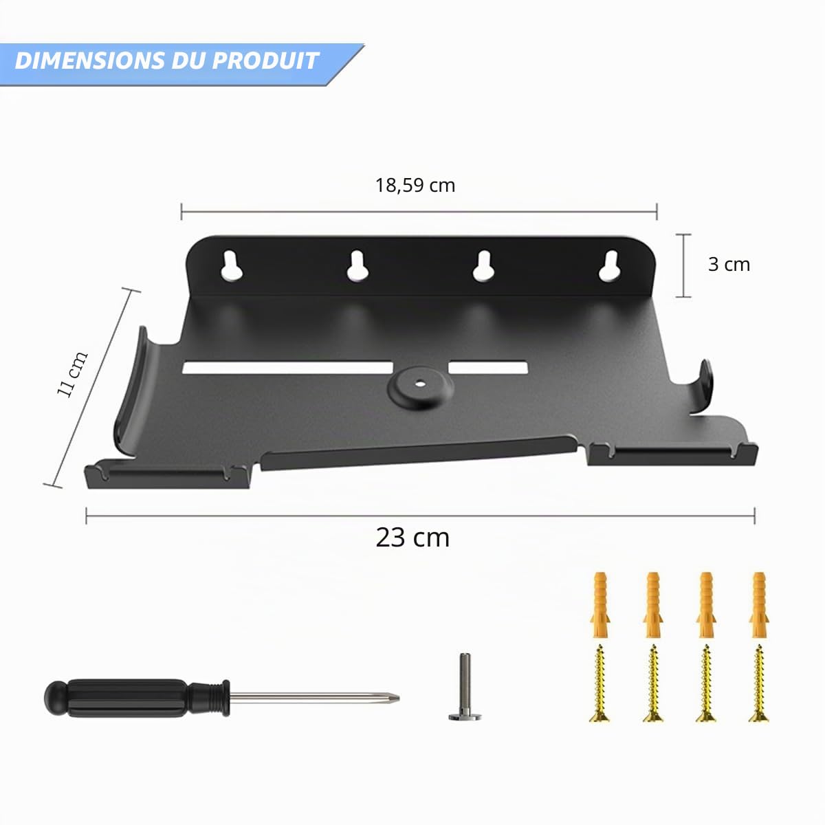 Support Mural PS5 Slim Étagère Compatible Disque et Édition Numérique, Noir