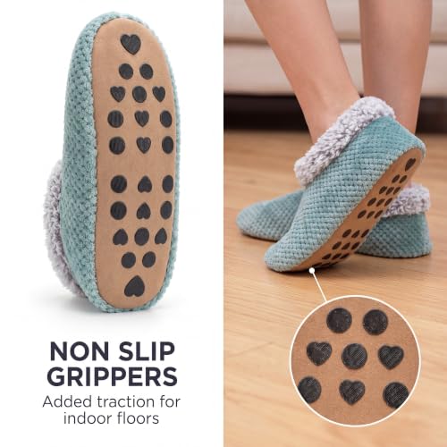 Image of Cozylook Fuzzy Slippers for Women Indoor Soft Sole Slipper Socks | Warm plush feel, non slip grippers, easy step-in, flexible bottom, bedroom and home wear