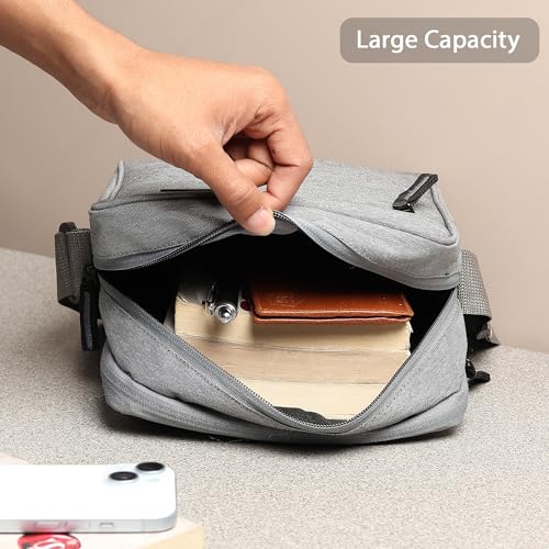 Wooum Crossbody Sling Bag for Men & Women – Water-Resistant Side Shoulder Bag with 2 Main Compartments & Zipper Pockets – Perfect for Office, Travel & Daily Use
