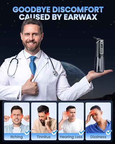 Ear Wax Removal, ONLYCARE FSA - HSA Eligible Earwax Removal Kit, Safe Ear Cleaner with Water Temp Sensor, Electric Ear Irrigation Flushing System, IPX7 Waterproof, USB Chargeable for Effective Clean - Image 3