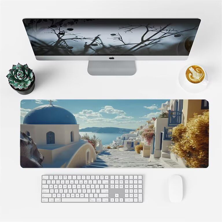 Sous main bureau grand format tapis de souris bleu doux et durable