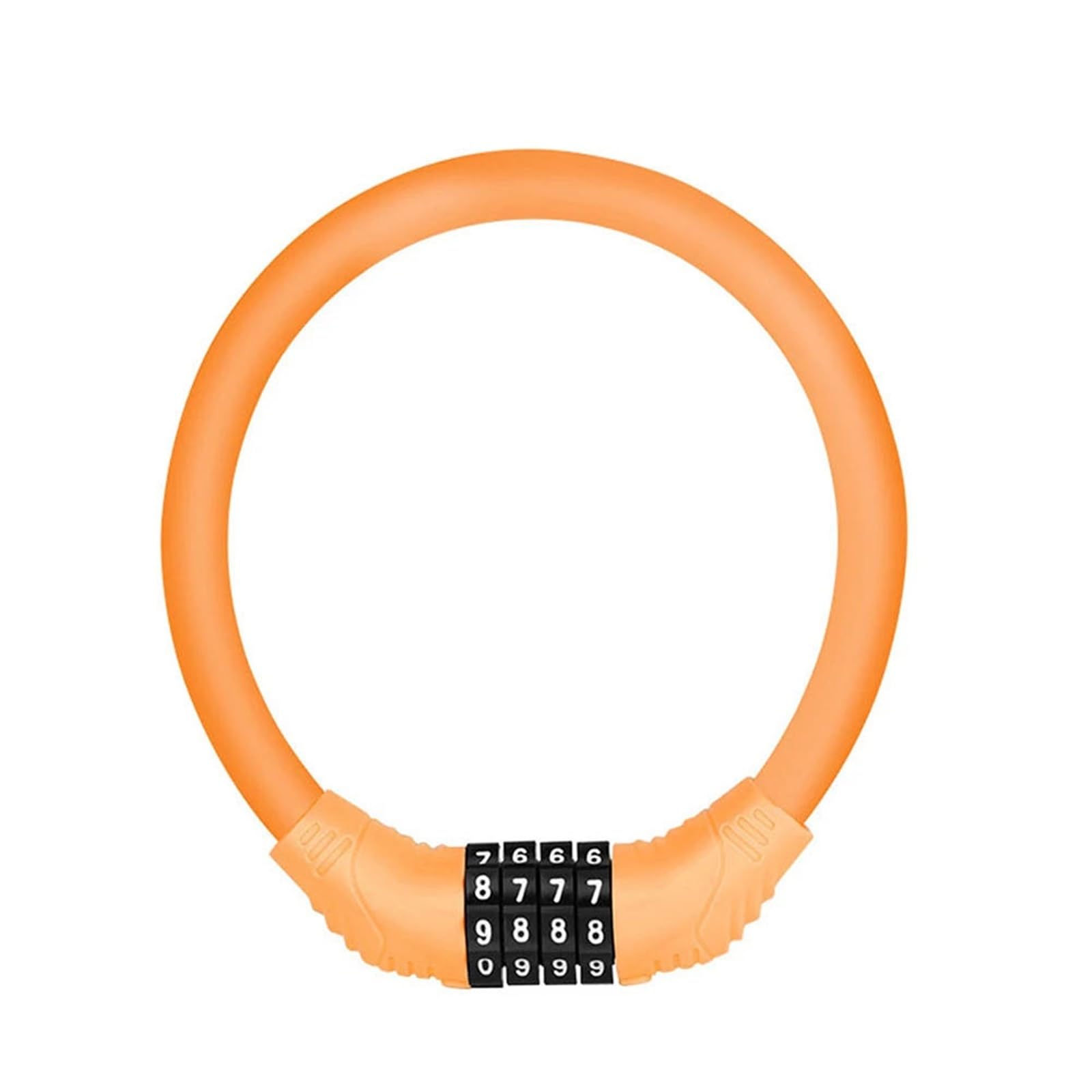 Chain Lock 4 Digital Code Anti-Theft Cable Lock Stainless Steel Security Locks Portable Combination Padlock Motorbike Lock(Orange)
