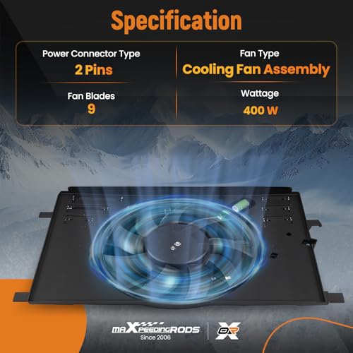 Image of maXpeedingrods Engine Radiator Cooling Fan Assembly for Jeep Renegade 2015-2018 for Ram ProMaster City 2015-2018, for Fiat 500X 2016-2018 L4 2.4L, Replace # 68247205AA, 68360299AA