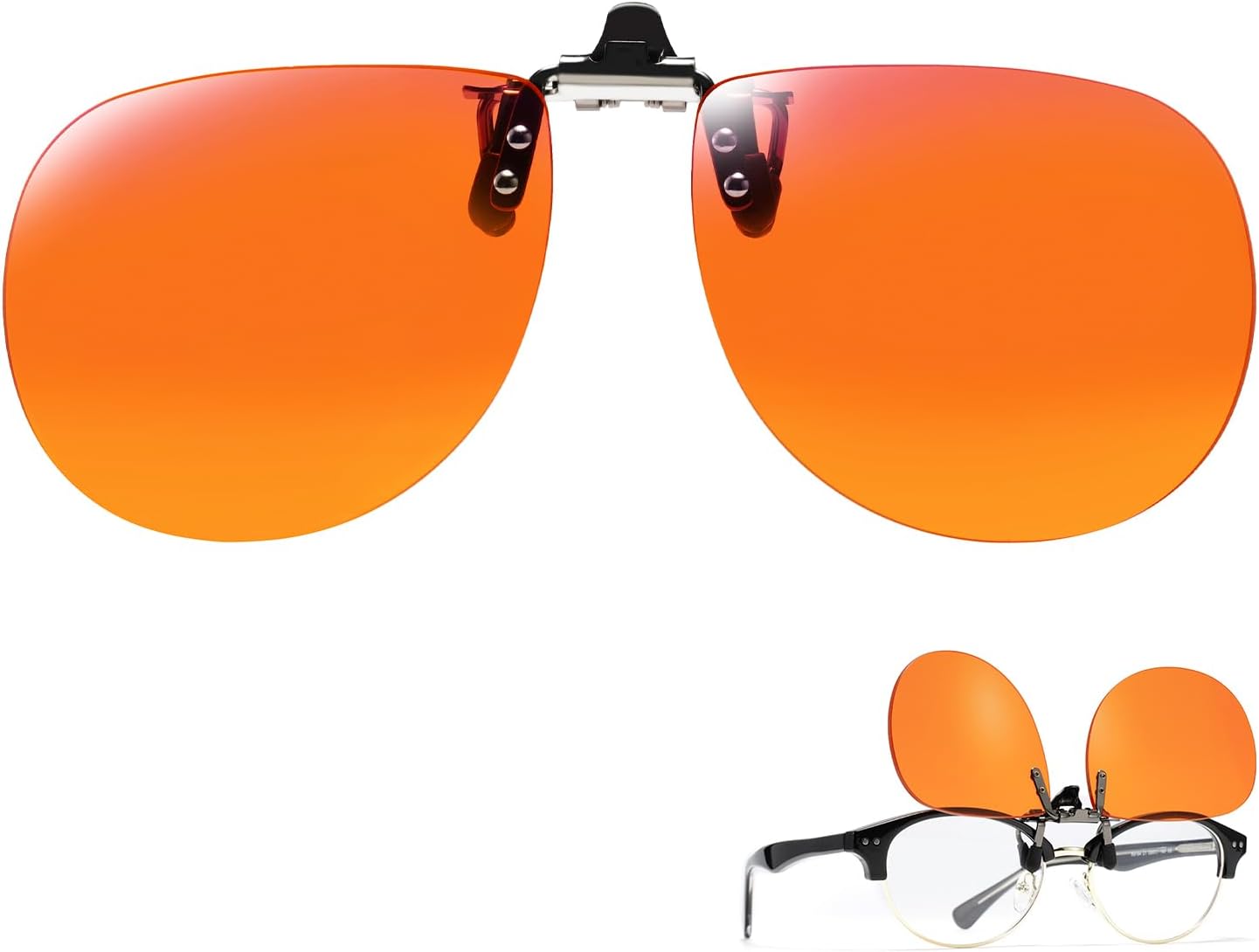 Slocyclub Clip On Blue Light Blocking for Women and Men,Flip-Up Design for Computer, TV, Gaming Reduces Eye Strain