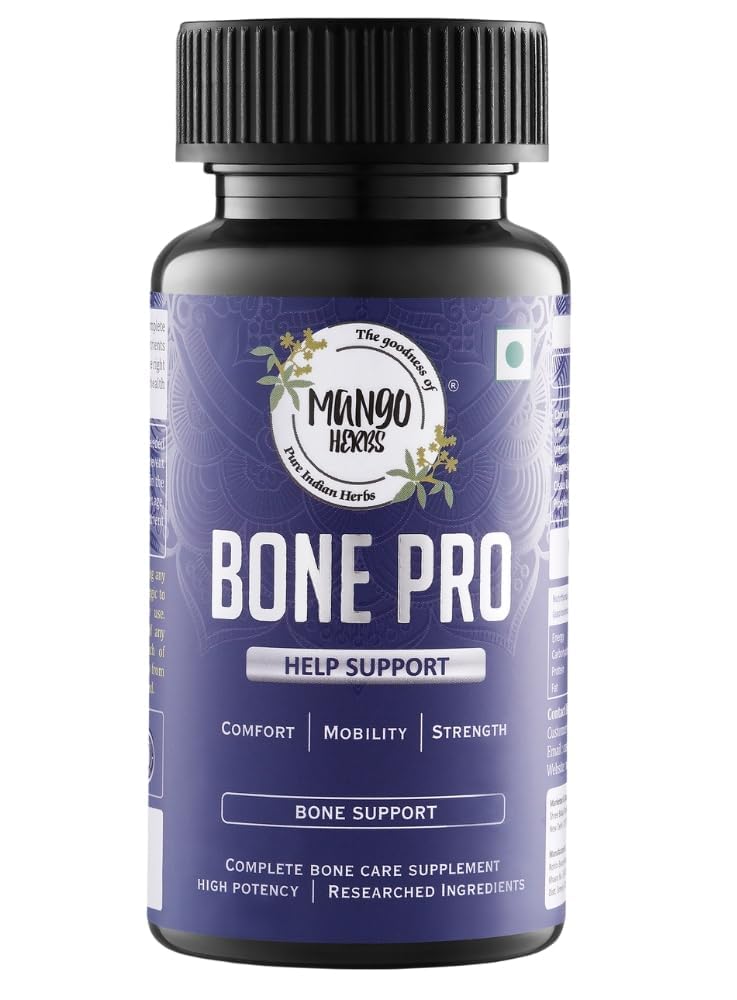 Bone Pro: Complete Bone Health Supplement | Supports Bone Density & Maintenance | Calcium, Vitamin D3, Magnesium, Vitamin K2 (MK-7) & Hadjod | 60 Tablets