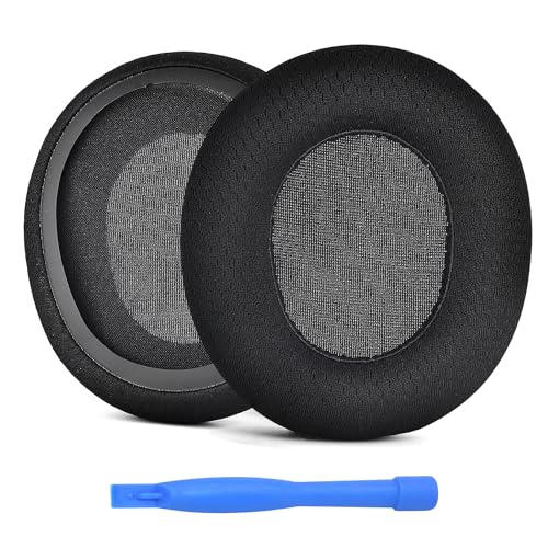 Ersatz Ohrpolster für SteelSeries Arctis 1/3 / 5/7 / 9 / Pro & Prime Wireless Gaming Kopfhörer usw. von MMOBIEL - Mesh Gewebe Kopfhörer Ohrpolster Schwarz