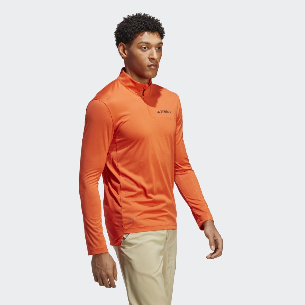 adidas Men's Terrex Multi Half Zip Long-Sleeve T-Shirt, Semi