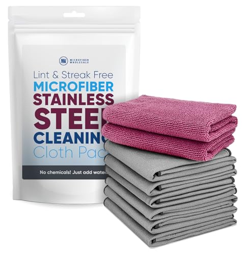Comparison: Best Cloth For Cleaning Stainless Steel Claro Stainless Steel Cleaner Cloth 8-Pack – Microfiber Cleaning Cloths for Appliances, Sinks & Fridge | Lint-Free Streak-Free Stainless Reusable Alternative to Chemical Cleaners
