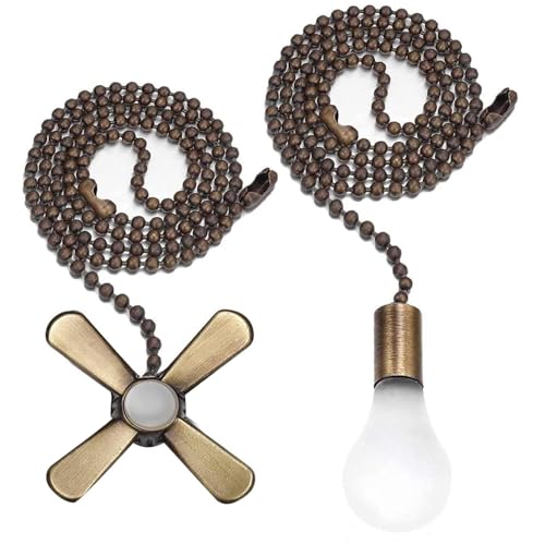 Cremallera - Cremallera de interruptor de luz de 2 piezas | Ventilador de cobre y colgante de lámpara | Proporciona extensiones decorativas duraderas para ventiladores de techo, iluminación de
