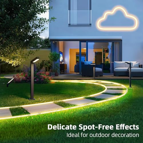 Image of Lamomo Neon LED Rope Light 32.8Ft, Warm White LED Strip Lights 1.96in /Cut, 3000K Waterproof Flexible Silicone 24V Led Strip for DIY Neon Sign Bedroom Indoor Outdoor Decor（Power Adapter Included）