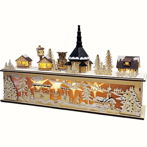 [Verbesserte] LED Schwibbogen Weihnachten Winterlandschaft mit Podest,...