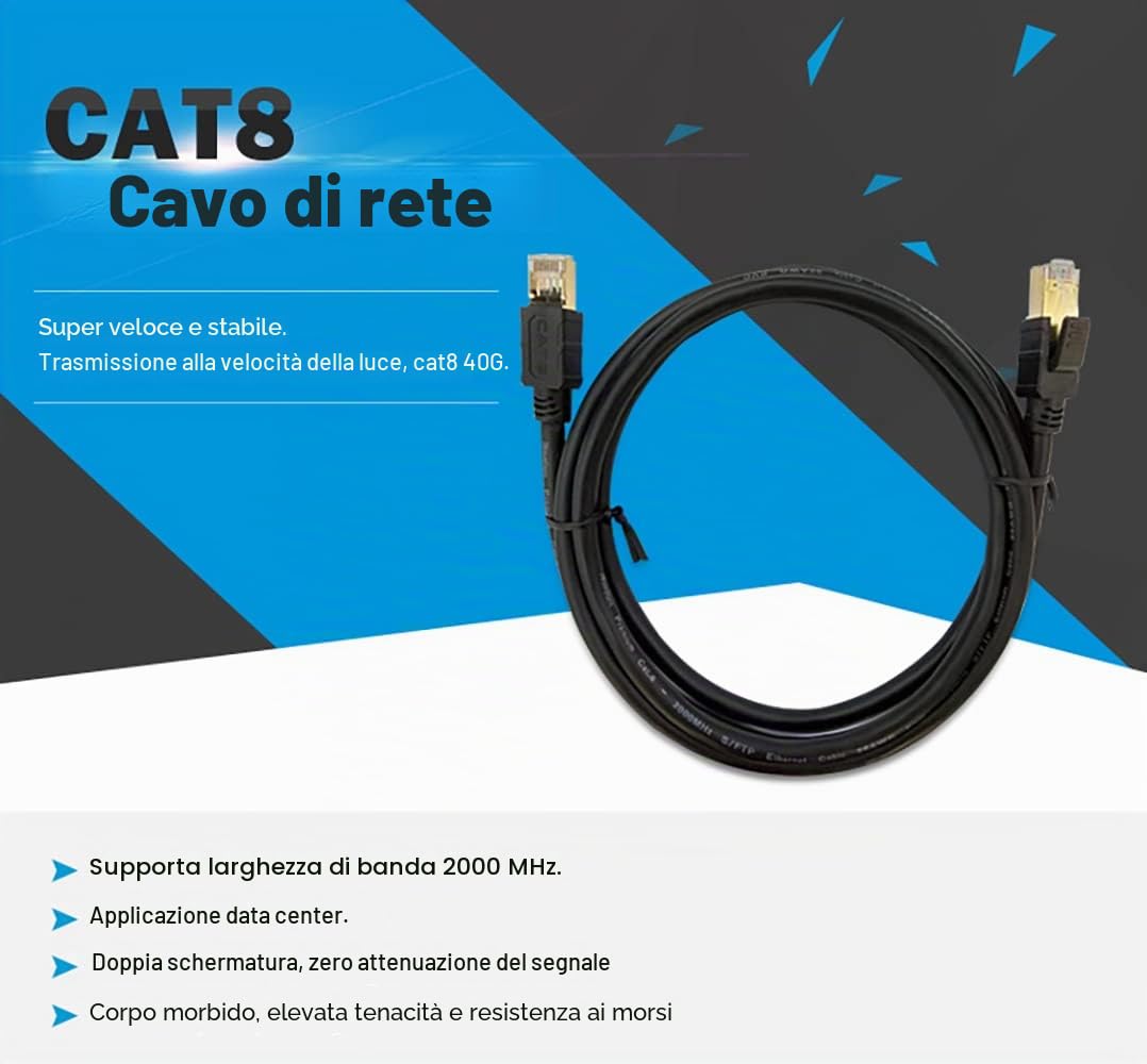 Adattatore di rete PCIe 3.1 2.5GBase-T con Int I225-V+cavo Ethernet Cat8 da 91 cm 2500/1000/100Mbps PCI Express Gigabit Ethernet Card RJ45 LAN Controller per Windows 10/11 con staffa a basso profilo