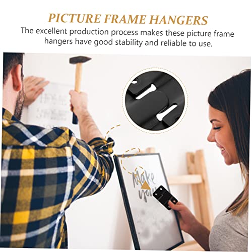 Image of 10sets Mirror Mount Picture Frame Clips Heavy Duty Interlocking Backing Brackets for Secure Hanging Stainless Steel Hooks for Art Mirrors and Decorations