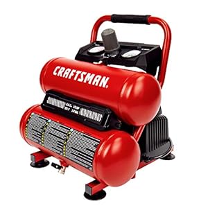 CRAFTSMAN Air Compressor Portable Air Tool Twin Tank 2Gallon, 1/3 HP Oil-Free Max 125 PSI Pressure, Model: CMXECXA0220242, Red