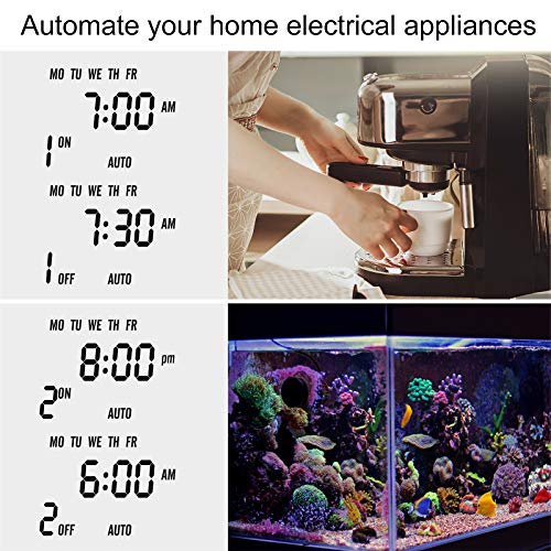 Digital Timer Plug Socket with LCD Display 24 Hours/Weekly Indoor Automatic Timer Switch for Lights Plug Socket in Electrical for Home Appliances Timers Socket for Home Security - Image 5