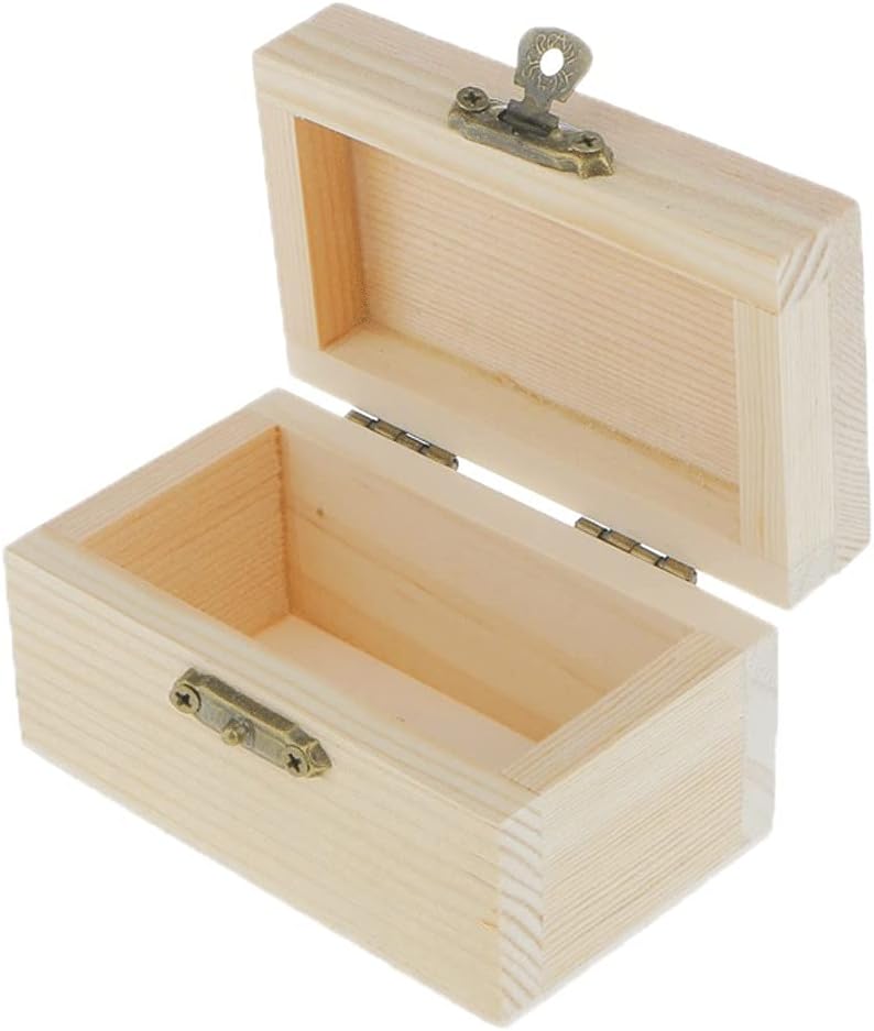 FUUIE Jewlery Box Unfinished Wood Box Craft Project Blank